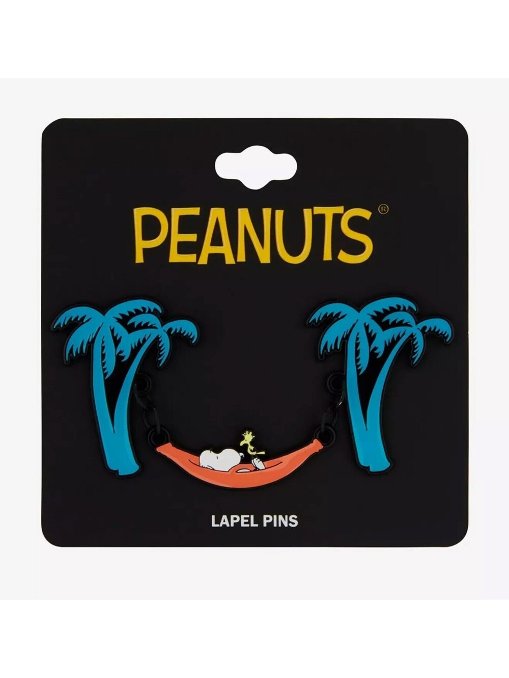 Peanuts Snoopy & Woodstock Palm Tree Chain Enamel Pin